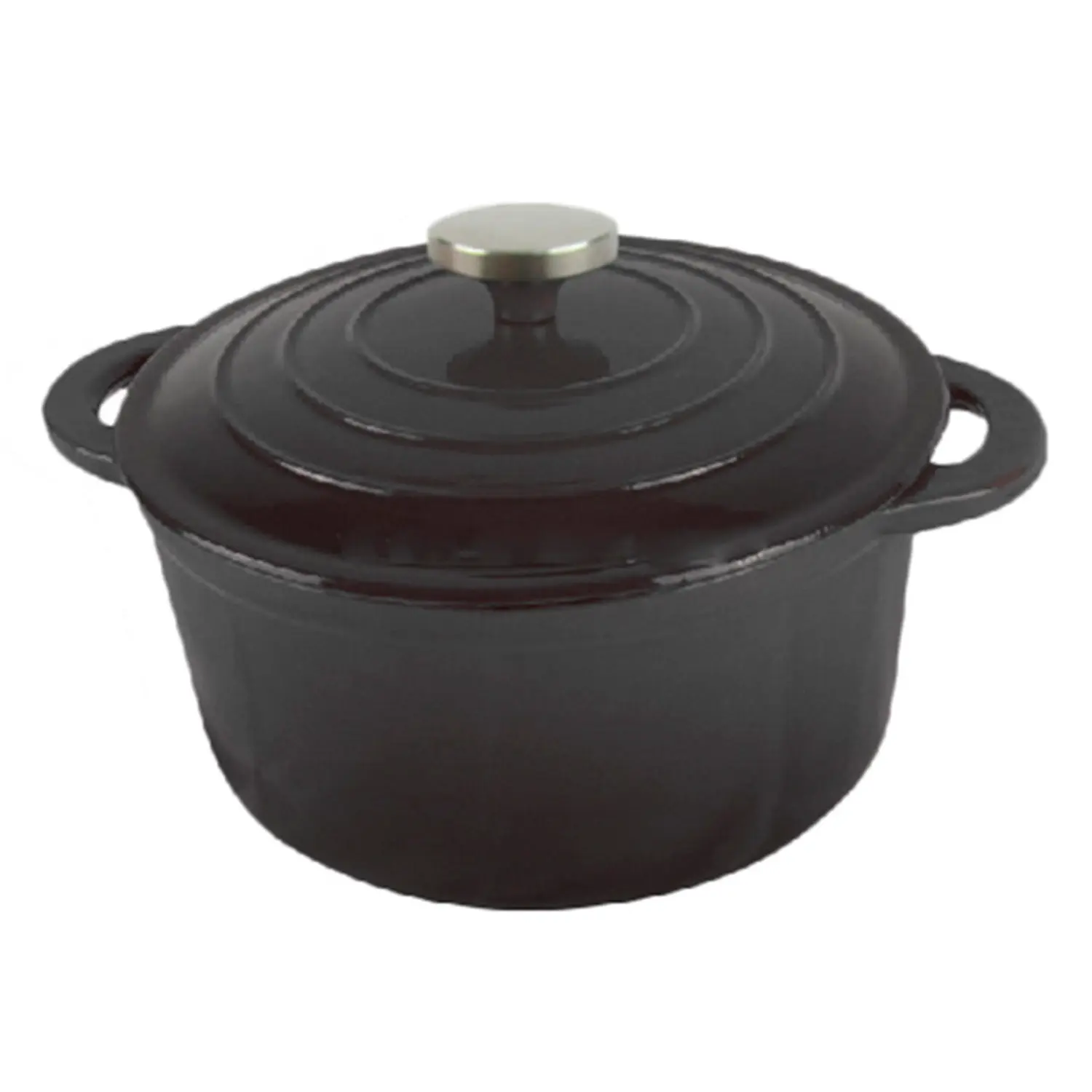 Cocotte rotonda con coperchio  1500 ml ø 18(22,7)x9 cm nero ferro (6 unità)