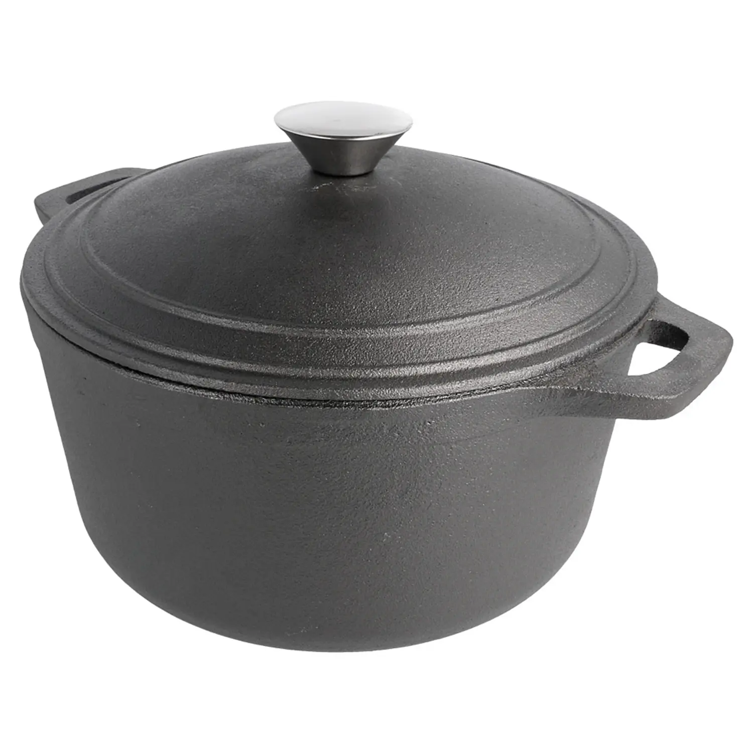 Cocotte rotonda con coperchio  4800 ml ø 25,5(33)x12,5 cm nero ferro (2 unità)