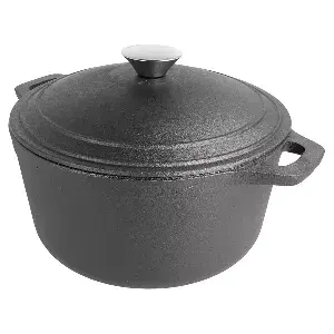 Cocotte rotonda con coperchio  4800 ml ø 25,5(33)x12,5 cm nero ferro (2 unità)