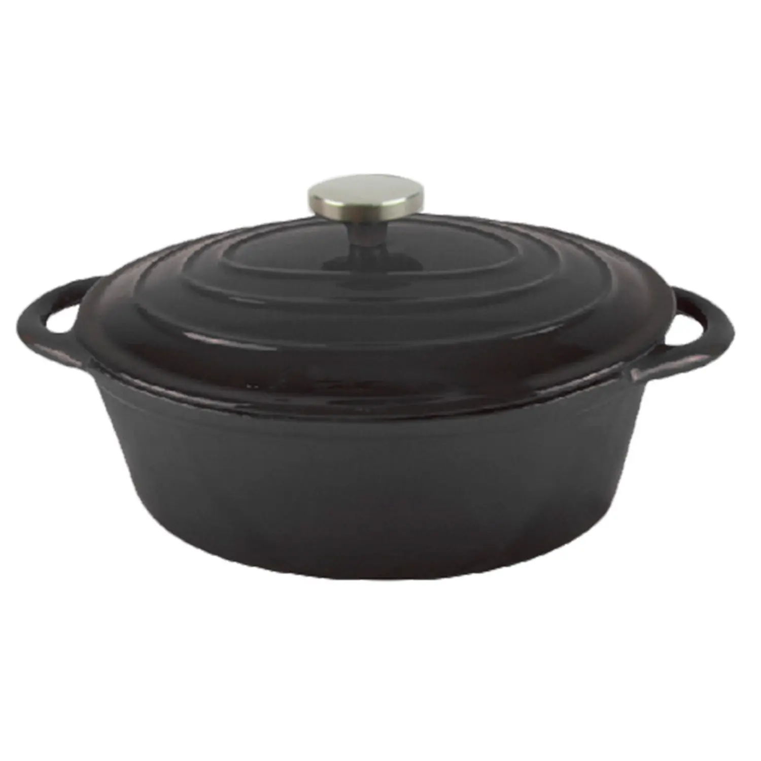 Cocotte ovale con coperchio  4500 ml 30,5(37,5)x23x11,5 cm nero ferro (2 unità)