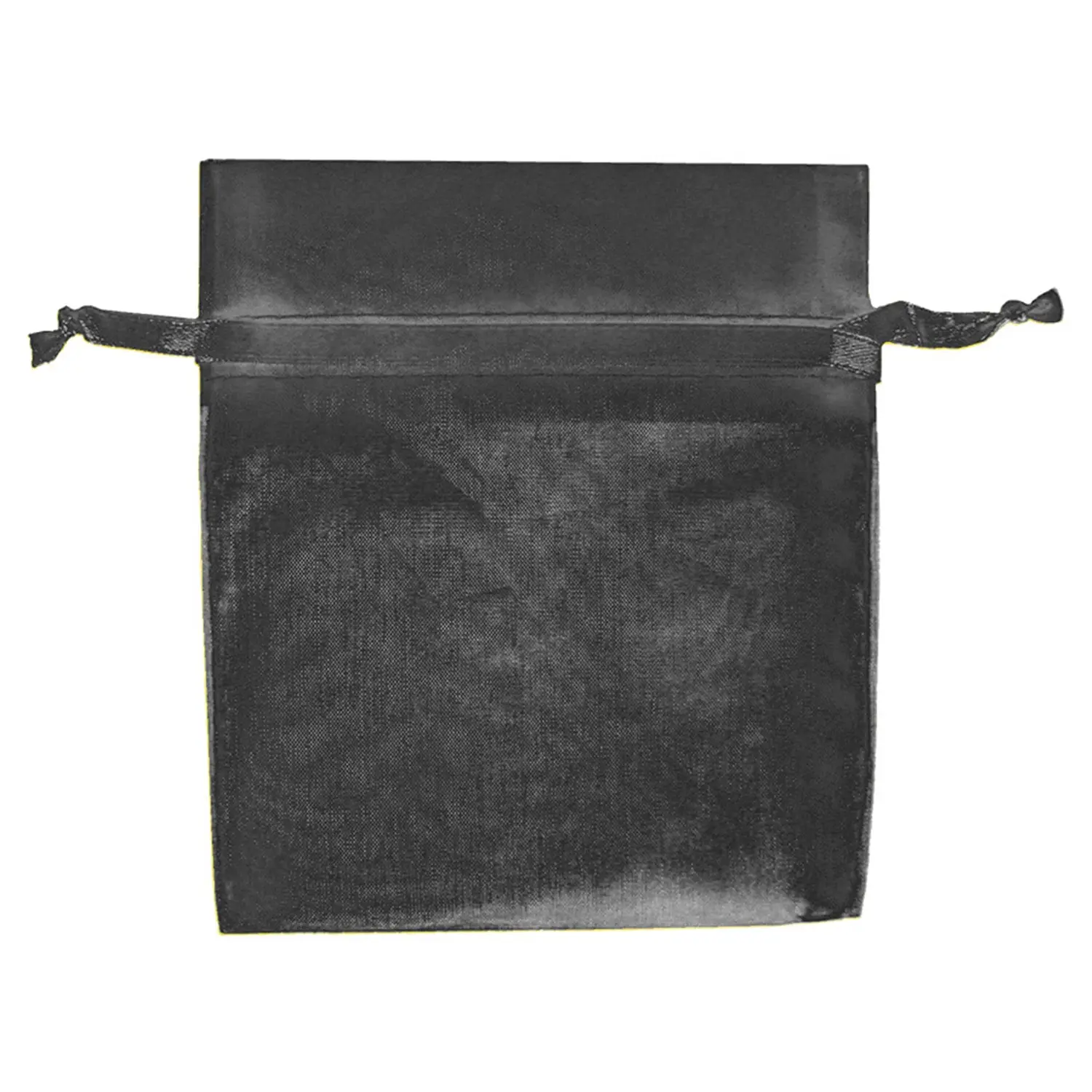 48 u. sacchetti di organza con cordicella  15x24 cm nero microfibra (1 unità)