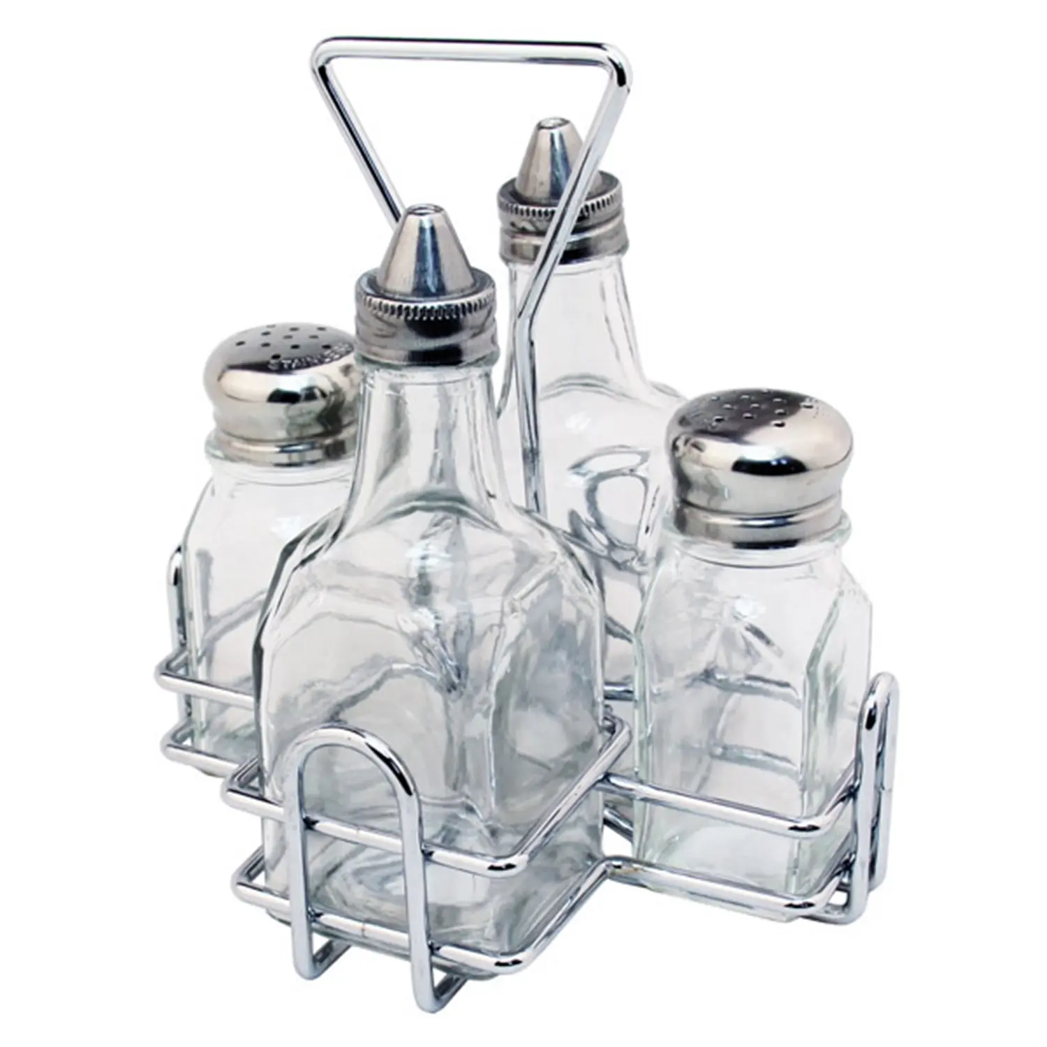 Set condimento - 4 pezzi   16x14x17,6 cm argento acciaio inox (1 unità)
