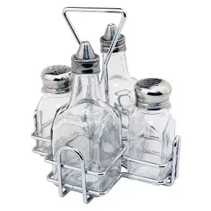 Set condimento - 4 pezzi   16x14x17,6 cm argento acciaio inox (1 unità)