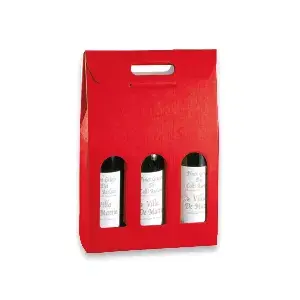 30 u. scatole 3 botiglie   27x9x38,5 cm rosso cartone (1 unità)