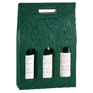 30 u. scatole 3 bottiglie  27x9x38,5 cm verde cartone (1 unità)