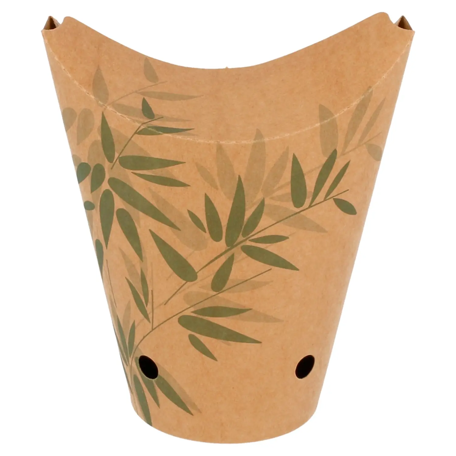 Copos para batatas fritas c/fecho feel green 16 oz - 480 ml 200 + 25pe g/m2 8,5x14 cm castanho cartolina (1000 unidade)