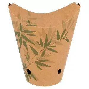 Bicchiere fritti chiuso feel green 16 oz - 480 ml 200 + 25pe g/m2 8,5x14 cm marrone cartone (1000 unità)