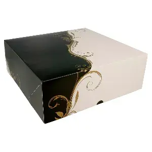 Caixa para pastelaria sem janela thepack 'classic'  28x28x10 cm branco cartão nano-micro (50 unidade)