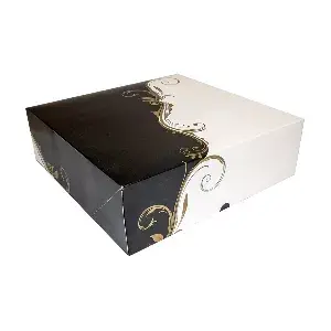 Caixa para pastelaria sem janela thepack 'classic'  32x32x10 cm branco cartão nano-micro (50 unidade)