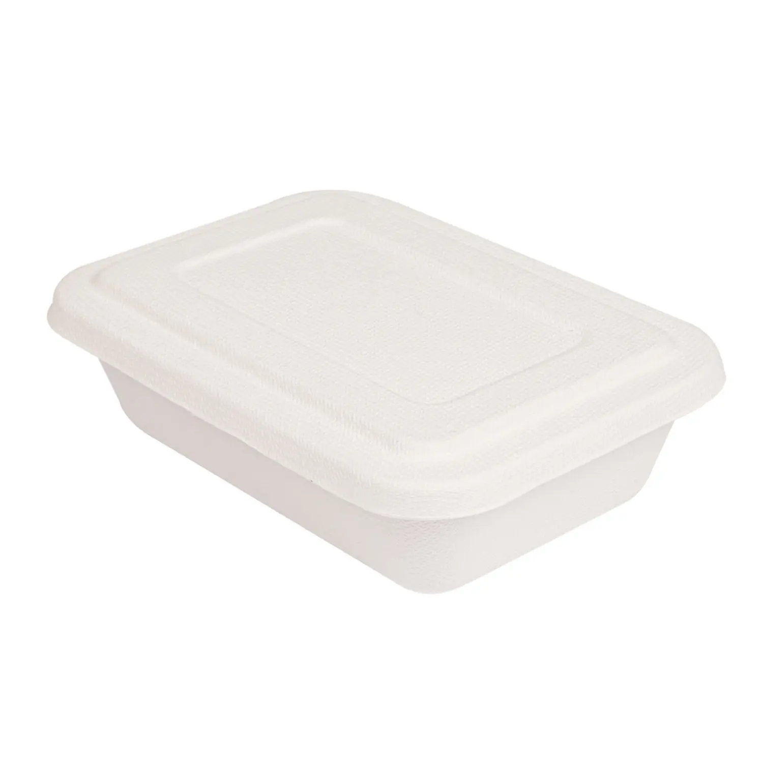 Vassoi + coperchio bionic 800 ml 19,3x13,5x5 cm bianco bagassa (400 unità)