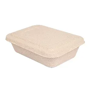 Vassoi + coperchio bionic 800 ml 19,3x13,5x5 cm naturale bagassa (400 unità)