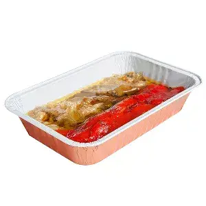Contenitori laccati  800 ml 21x14x3,8 cm rame alluminio (100 unità)