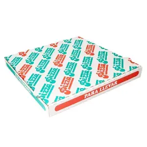 Cajas de pizza  348 g/m2 33x33x3,5 cm blanco cartón microcanal (100 unid.)
