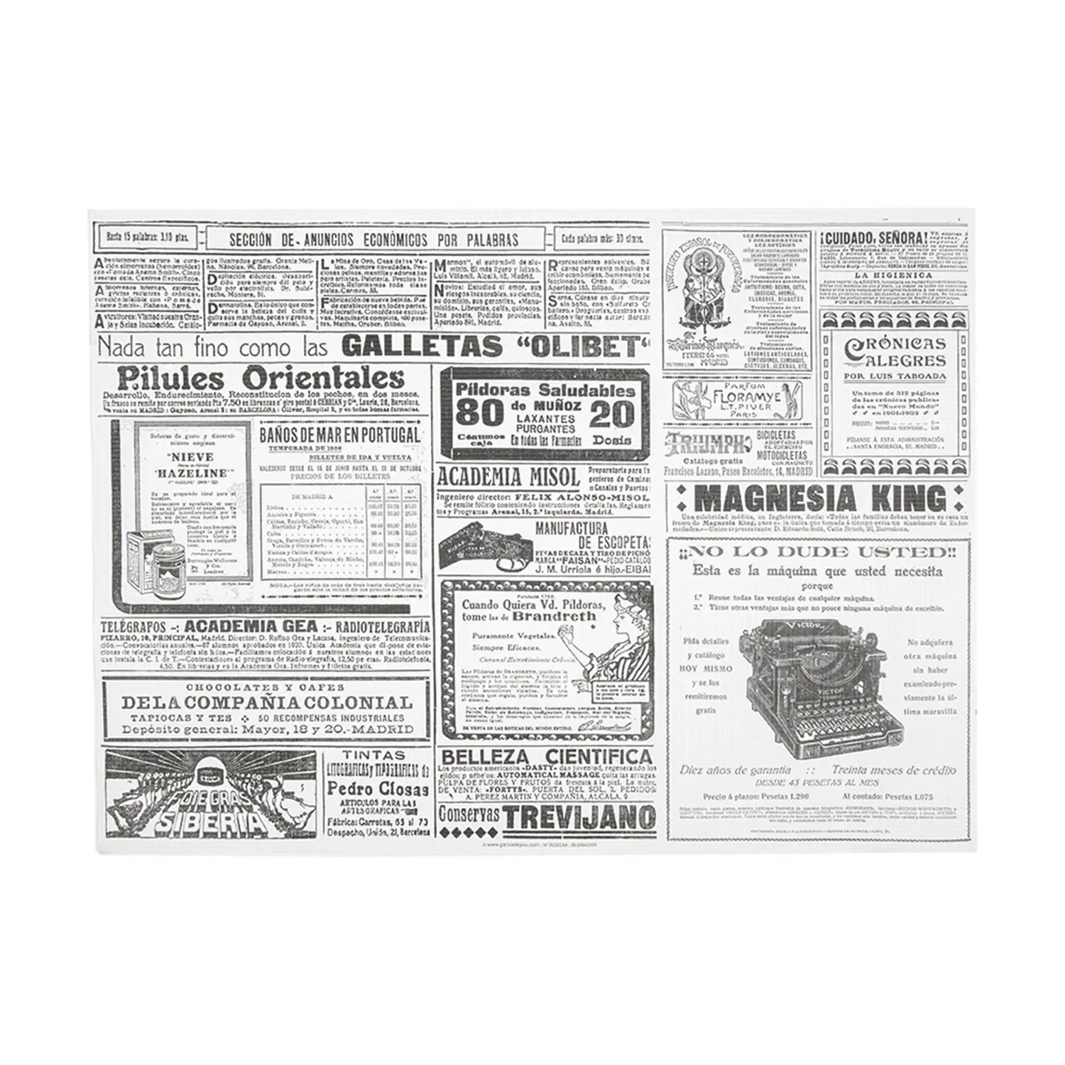 Tovagliette 'gaceta' 48 g/m2 31x43 cm bianco cellulosa (2000 unità)