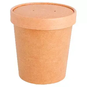 Contenitori con coperchi  480 ml - 16 oz 320 + 18 pe g/m2 ø 9,8/7,5x10 cm naturale kraft (250 unità)