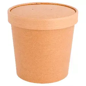 Contenitori con coperchi  780 ml - 26 oz 330 + 18 pe g/m2 ø11,6/9,3x11 cm naturale kraft (250 unità)