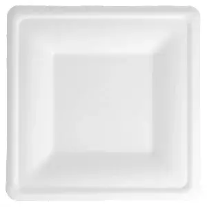 Piatti quadrati bionic  16x16x1,5 cm bianco bagassa (500 unità)