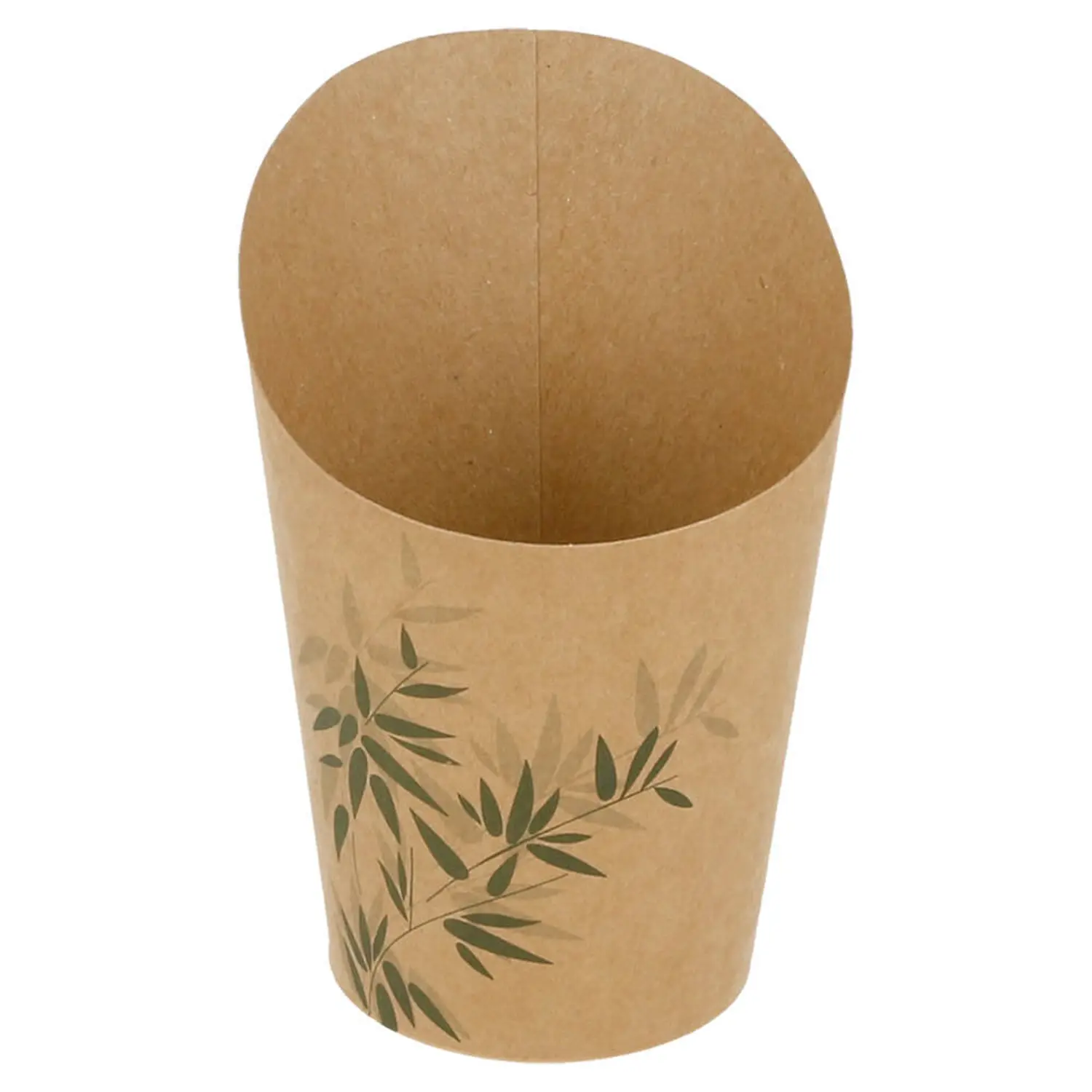 Bicchiere per fritti aperto feel green 9 oz - 270 ml 200 + 25pe g/m2 ø7x10,5 cm marrone cartone (100 unità)