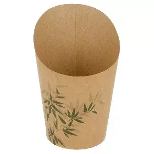Bicchiere per fritti aperto feel green 9 oz - 270 ml 200 + 25pe g/m2 ø7x10,5 cm marrone cartone (100 unità)