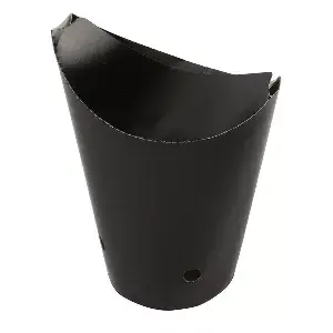 Vasos fritas con cierre  16 oz - 480 ml 220 + 18 pe g/m2 8,5x14 cm negro cartoncillo (50 unid.)