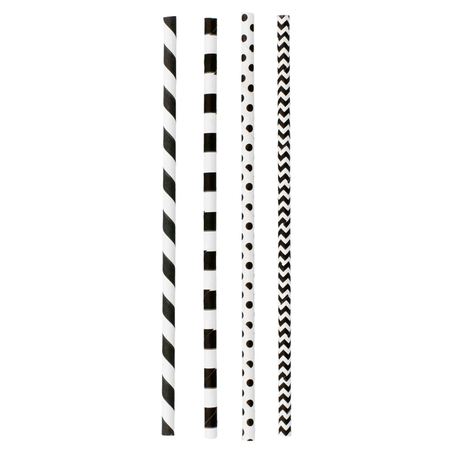 Cannucce dritte a strisce e punti paper  ø0,60x20 cm colori varie carta (3000 unità)