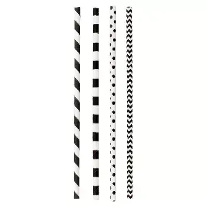 Cannucce dritte a strisce e punti paper  ø0,60x20 cm colori varie carta (3000 unità)
