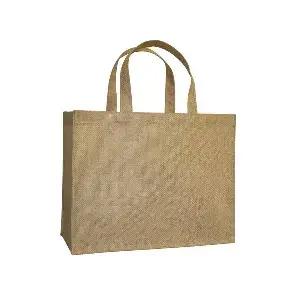 Sacchetto senza decorazioni con manici  260 g/m2 38,5+18x30,5 cm naturale iuta (10 unità)