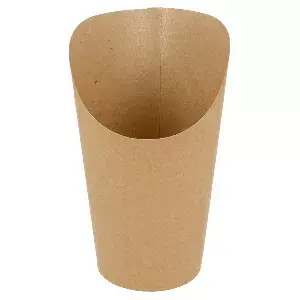 Bicchiere per fritti aperto  16 oz - 480 ml 200 + 20pe g/m2 ø8,5x13,5 cm marrone cartone (50 unità)