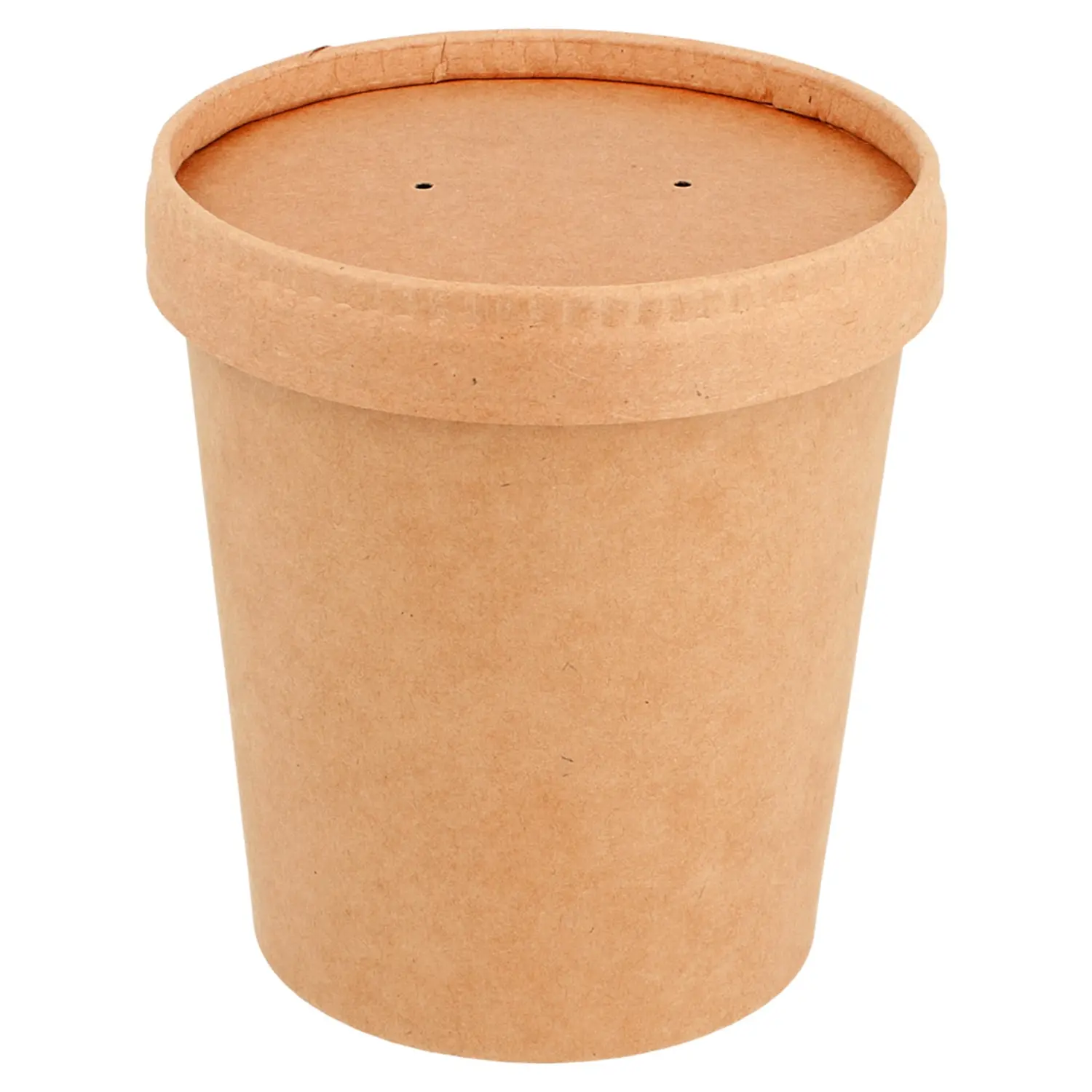 Combo contenitori con coperchio  480 ml - 16 oz 340 + 18 pe g/m2 ø 9,7/7,5x10 cm naturale kraft (250 unità)