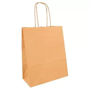 Sacchetti sos con manici  80 g/m2 18+8x21,5 cm naturale kraft (250 unità)