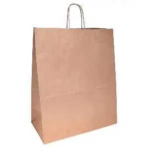 Bolsas sos con asas  100 g/m2 40+20x48 cm natural kraft (150 unid.)