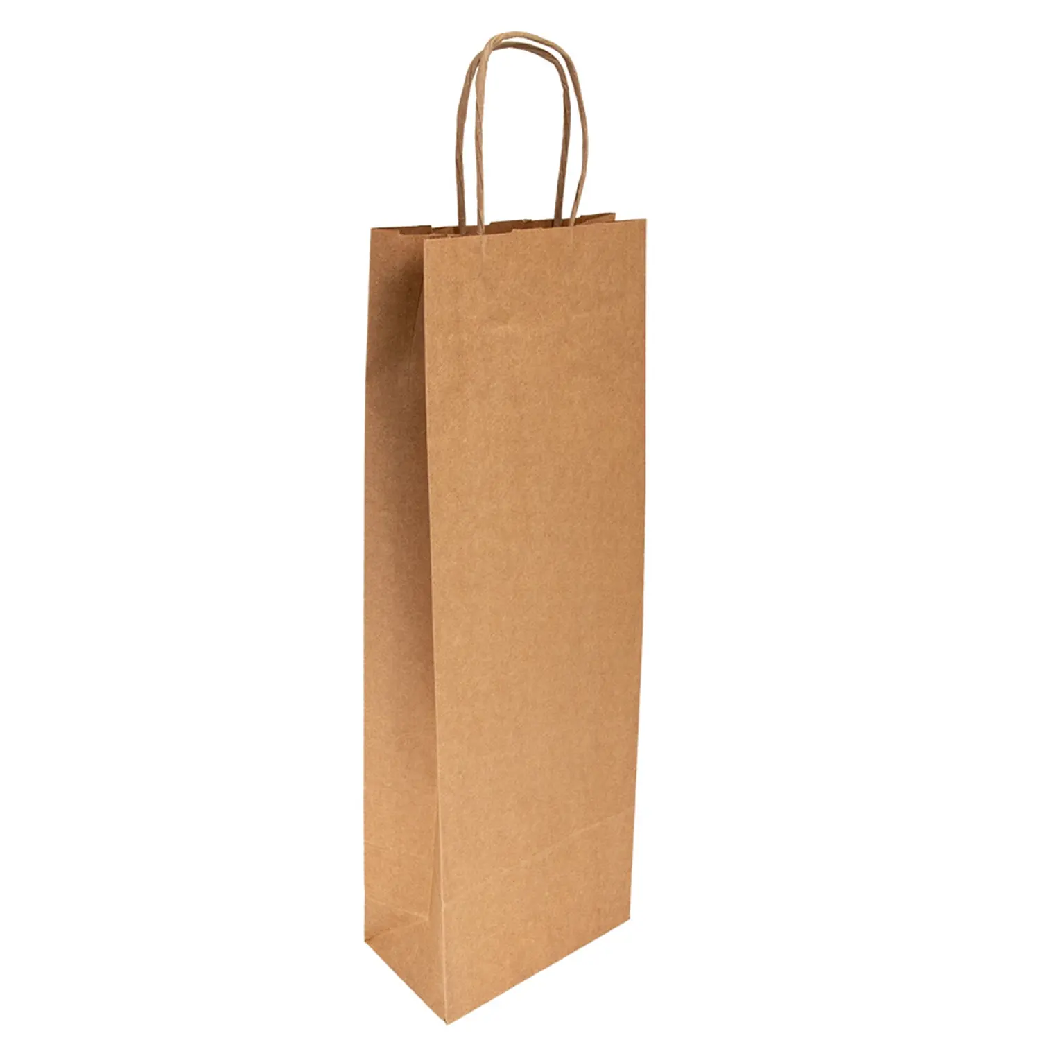 Sacchetti sos con manici 1 bottiglia  100 g/m2 14+8x40 cm naturale kraft (250 unità)