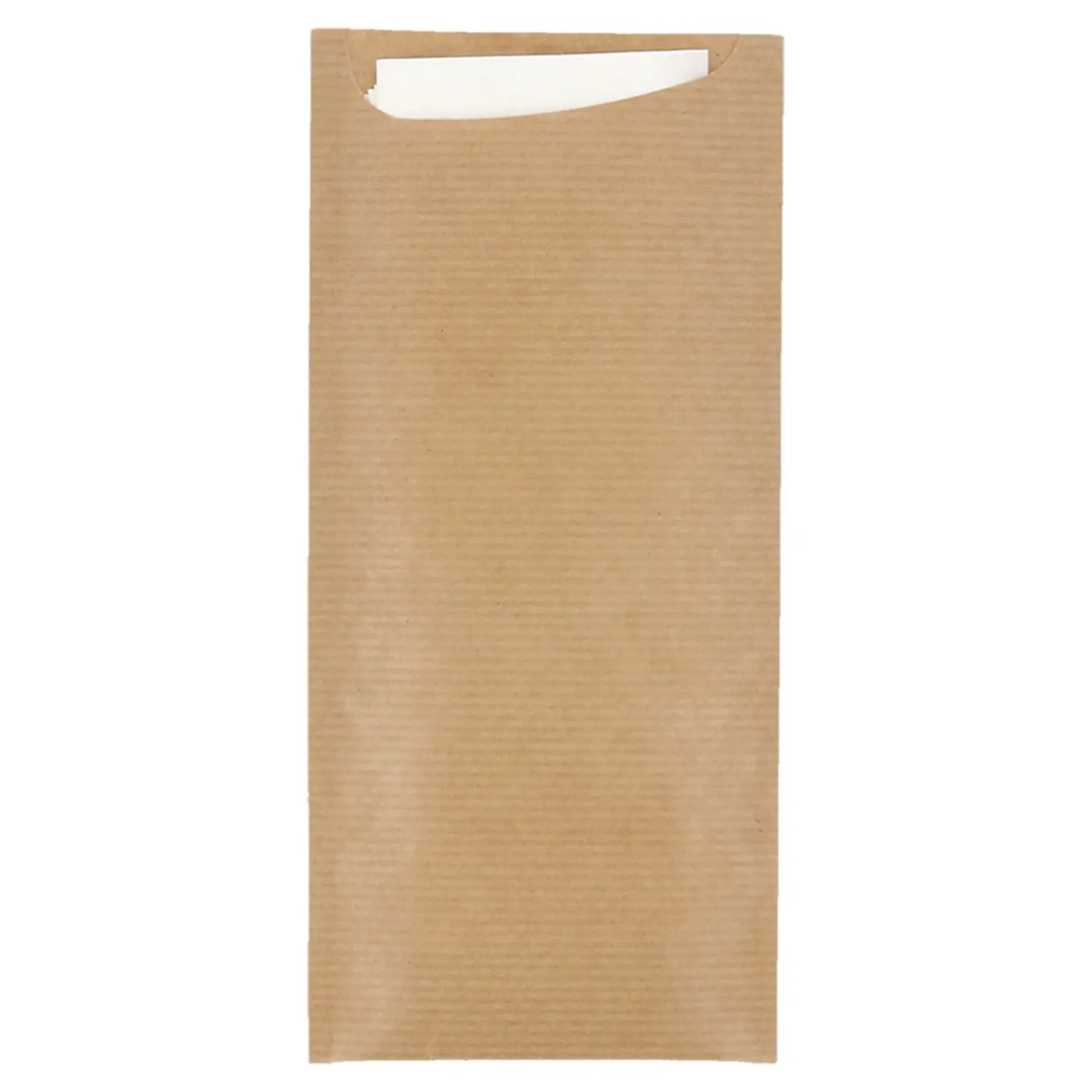 Buste posate + tov. airlaid bianca just in time  80+10pe g/m2 8,5x19,5 cm naturale kraft a costine (250 unità)