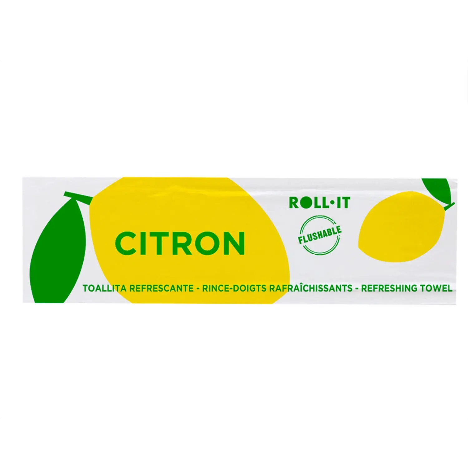 Salviette flushable 'roll-it citron' 50 g/m2 14,5x4 cm bianco cellulosa (1280 unità)