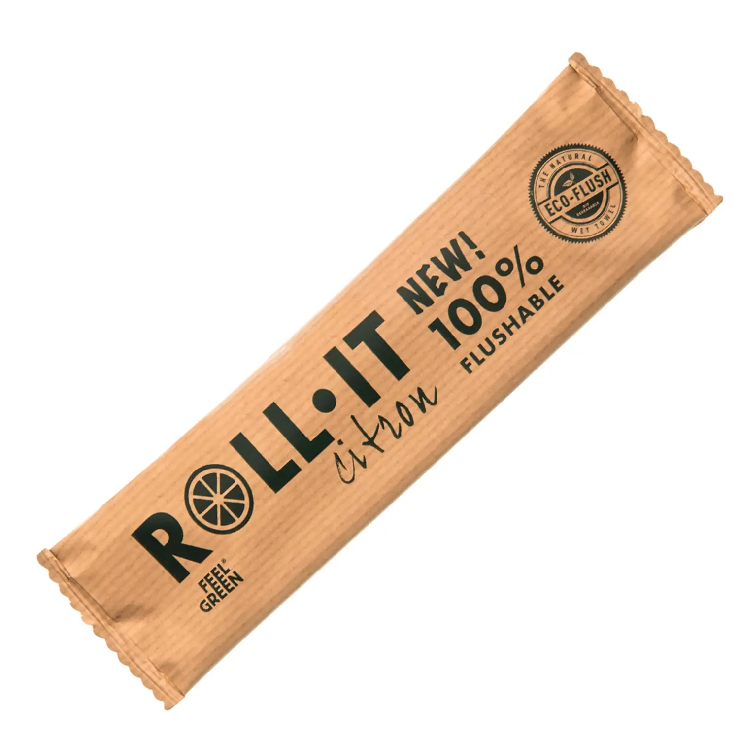 Toalhetes flushable 'roll-it citron' 50 g/m2 14,5x4 cm branco celulose (1280 unidade)