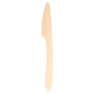 Facas wood 'curve'  19,3 cm natural madeira (100 unidade)