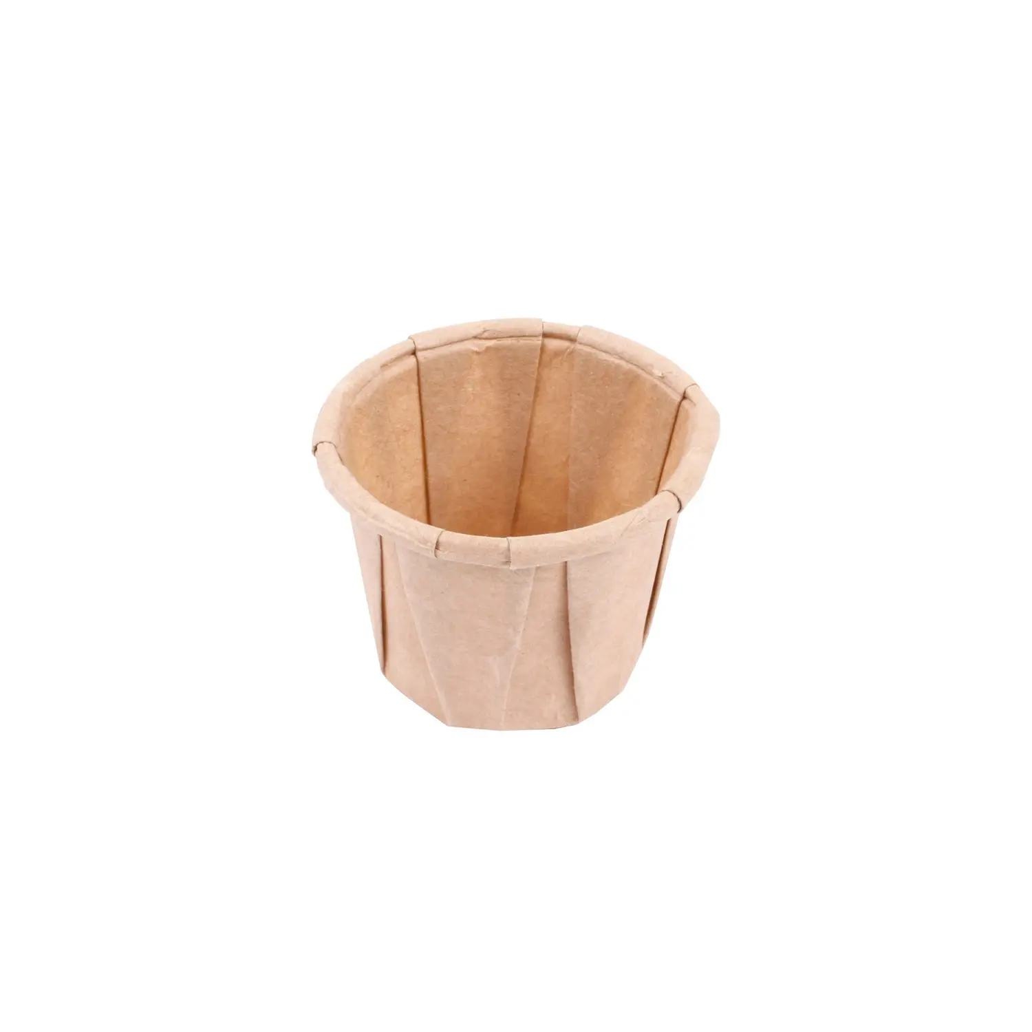 Tarrinas papel plisado pfas free 22 ml (0,7 oz) 80 g/m2 ø3,8/2,6x2,8 cm natural perg. antigrasas (250 unid.)