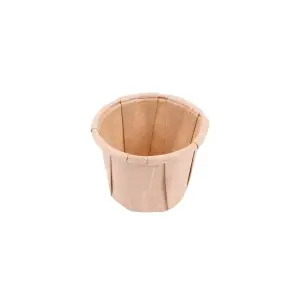Tarrinas papel plisado pfas free 22 ml (0,7 oz) 80 g/m2 ø3,8/2,6x2,8 cm natural perg. antigrasas (250 unid.)