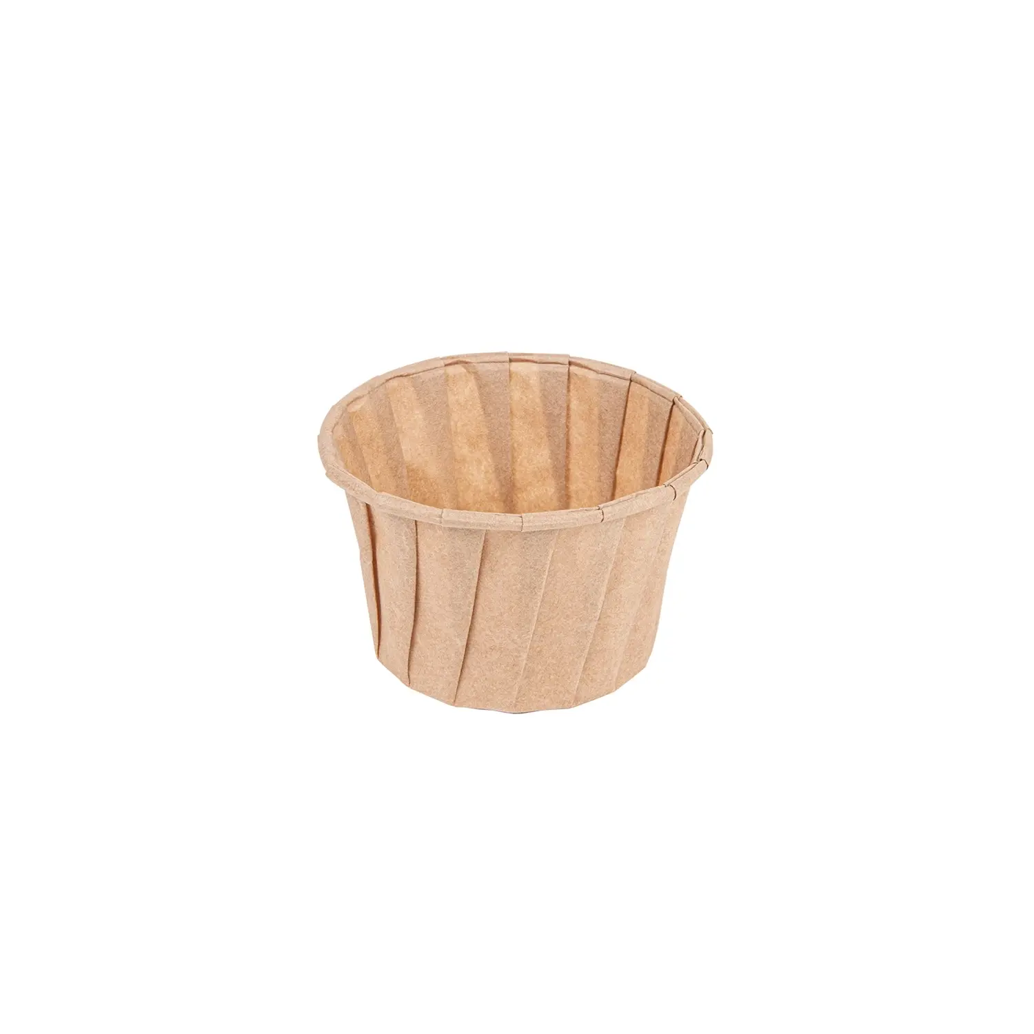 Tarrinas papel plisado pfas free 100 ml (3,2 oz) 80 g/m2 ø6,6/5x4,2 cm natural perg. antigrasas (250 unid.)