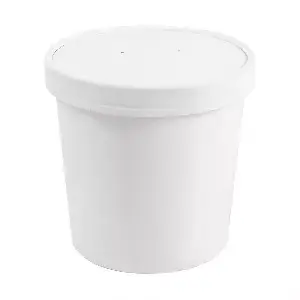 Tarrinas + tapas  780 ml - 26 oz 330 + 18 pe g/m2 ø11,7/9,2x11 cm blanco cartón (250 unid.)