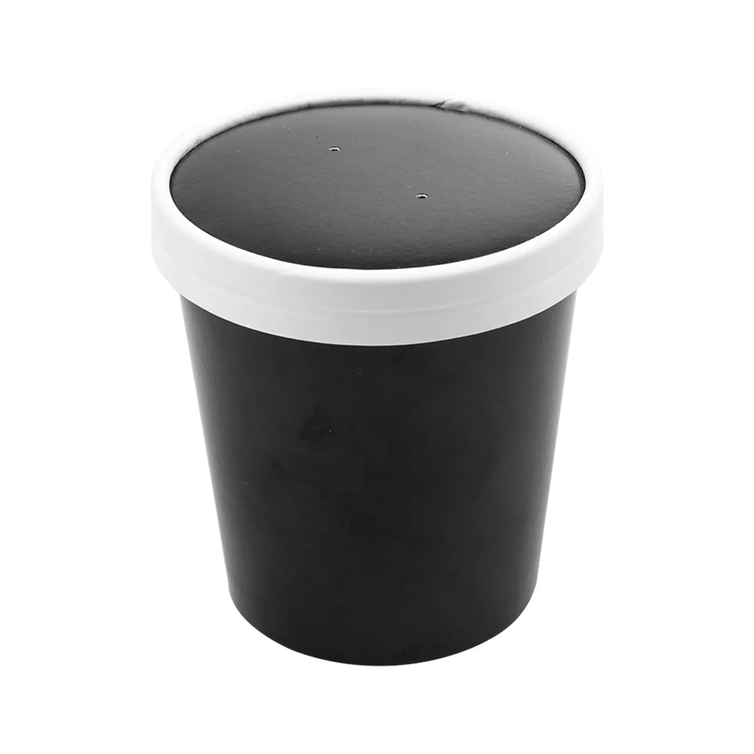 Contenitori con coperchi  480 ml - 16 oz 320 + 18 pe g/m2 ø9,7/7,5x10 cm nero cartone (250 unità)