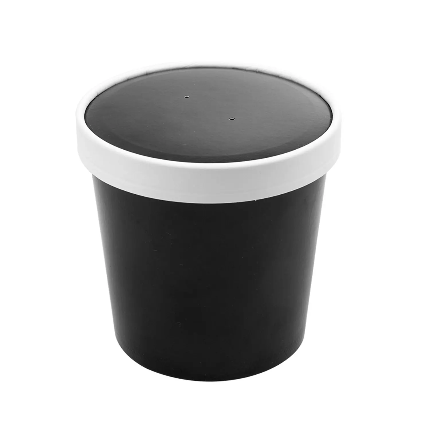 Contenitori con coperchi  780 ml - 26 oz 330 + 18 pe g/m2 ø11,7/9,2x11 cm nero cartone (250 unità)
