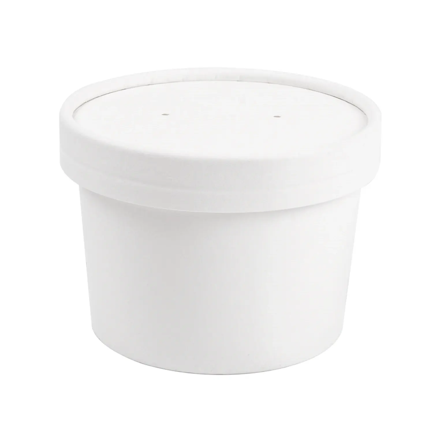 Contenitori con coperchi  240 ml - 8 oz 300 + 18 pe g/m2 ø9/7,5x6 cm bianco cartone (250 unità)