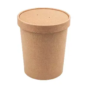 Contenitori con coperchi  960 ml - 32 oz 330 + 18 pe g/m2 ø11,7/9x13,5 cm naturale kraft (250 unità)