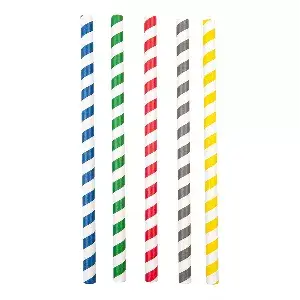 Canucce dritte a strisce paper  ø1x20 cm colori varie carta (2400 unità)