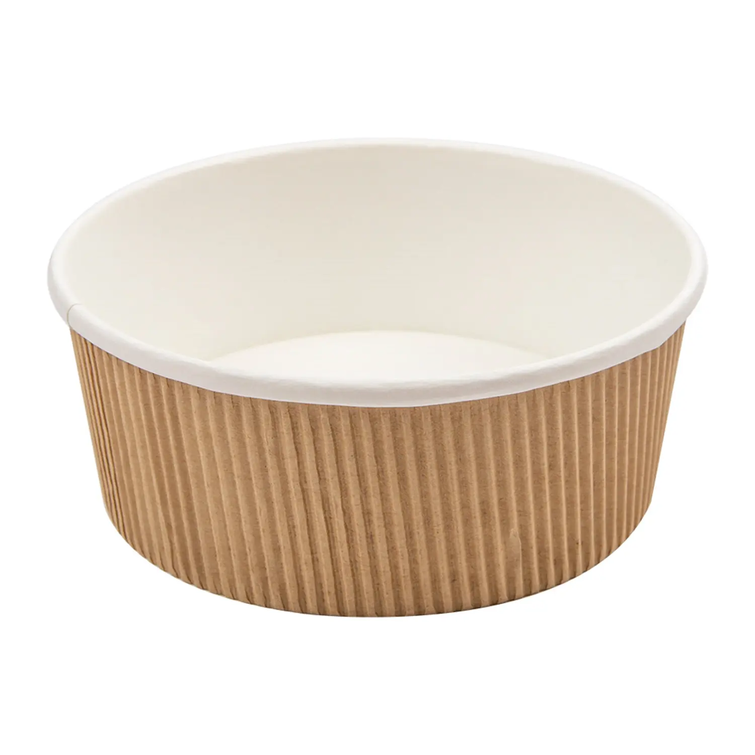 Terrine a doppia parete, kraft ondulato  780 ml - 26 oz 280 + 250 + 18pe g/m2 ø15/12,8x6 cm marrone cartone (250 unità)