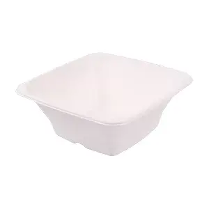 Ciotole quadrate bionic 950 ml 18x18x7 cm bianco bagassa (400 unità)