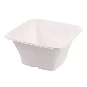 Boles cuadrados bionic 1,2 l 18x18x9 cm blanco bagazo (400 unid.)