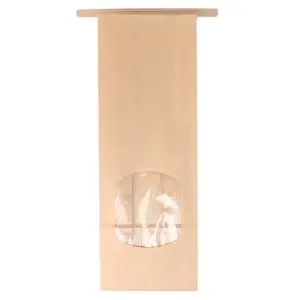 Sacos sos auto-fecho com janela  1300 g 60 g/m2 + 25µ opp 9+6x25 cm natural kraft (500 unidade)