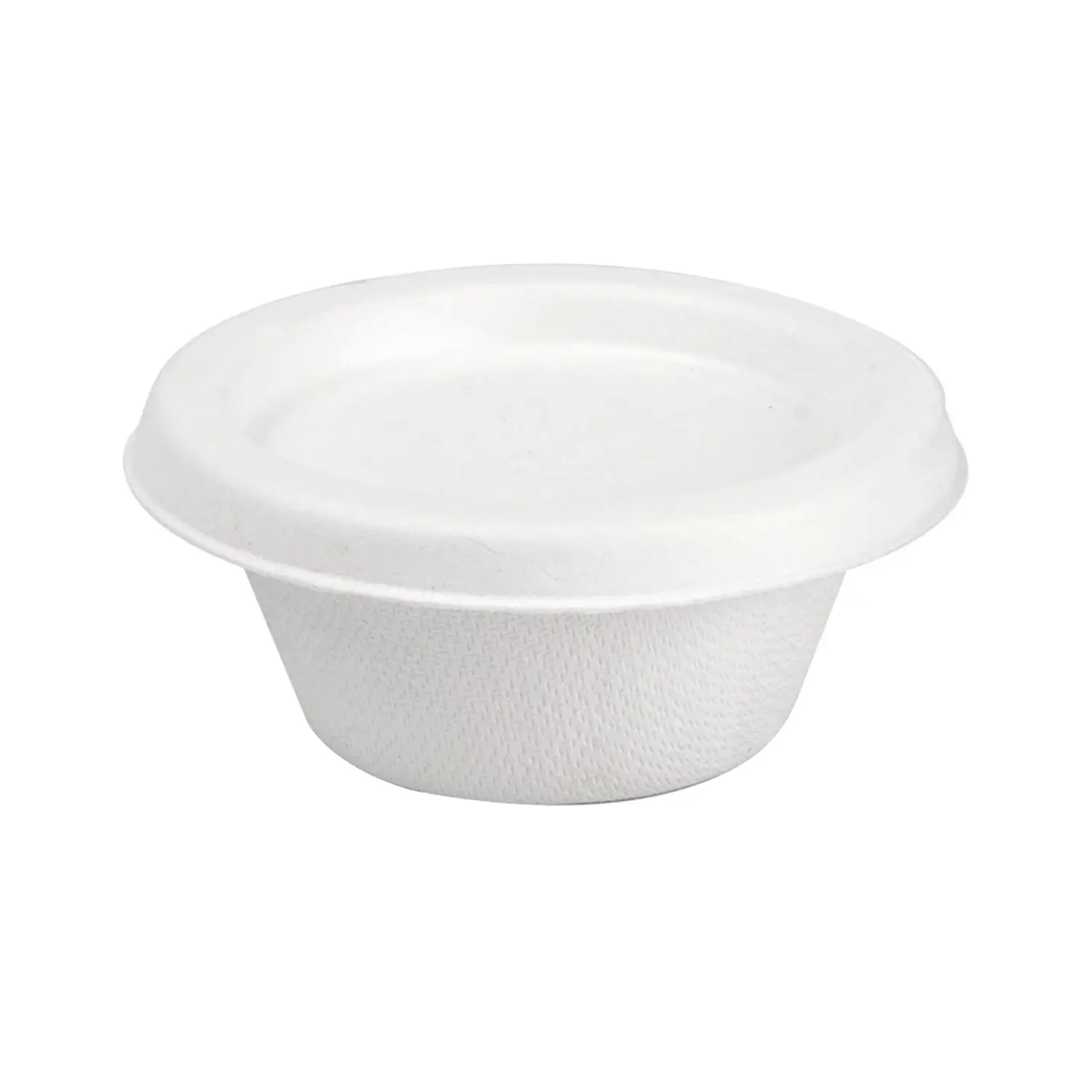 Mini terrine + coperchi bionic 60 ml ø 6,9x3+0,7 cm bianco bagassa (1000 unità)